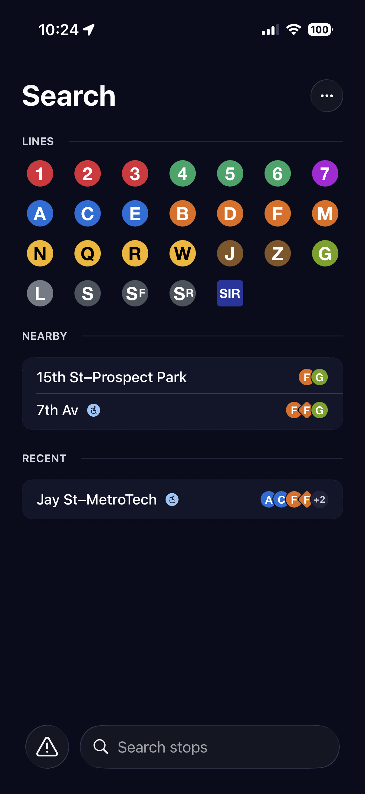 Search — every line and stop